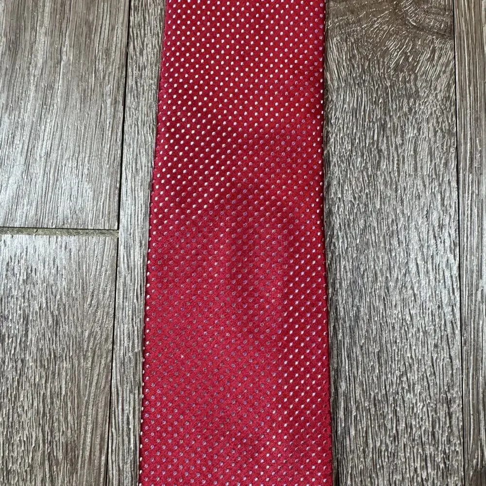 Men's Silk Blue Dot Red Neck Tie Hand Sewn by Robert Talbott for Nordstrom